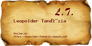 Leopolder Tanázia névjegykártya